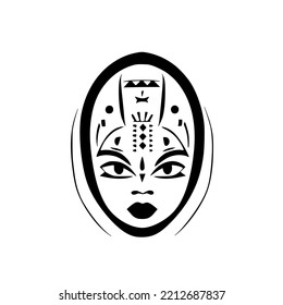 Face Cherokee Tribal Tattoo Design Vector