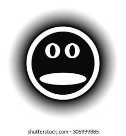 Face circle button on white background. Vector illustration.