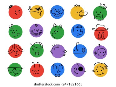 Face Circle Character Element Set