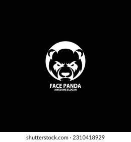 face circle panda logo design icon symbol
