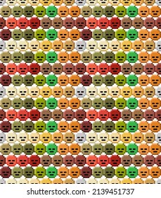 Gesichtskreis still, Naturfarbe nahtlose Muster Pixelkunst. Vektorgrafik.
