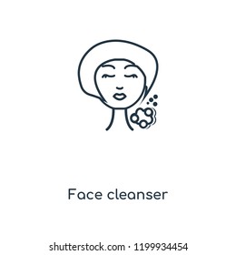 Face cleanser concept line icon. Linear Face cleanser concept outline symbol design. This simple element illustration can be used for web and mobile UI/UX.