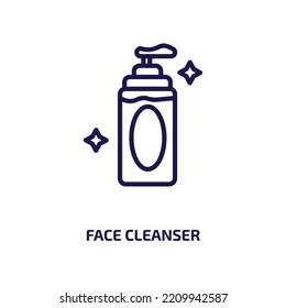 face cleanser icon from beauty collection. Thin linear face cleanser, treatment, skin outline icon isolated on white background. Line vector face cleanser sign, symbol for web and mobile