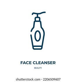 Face Cleanser Icon. Linear Vector Illustration From Beauty Collection. Outline Face Cleanser Icon Vector. Thin Line Symbol For Use On Web And Mobile Apps, Logo, Print Media.