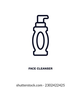 face cleanser icon. Thin line face cleanser icon from beauty and elegance collection. Outline vector isolated on white background. Editable face cleanser symbol can be used web and mobile