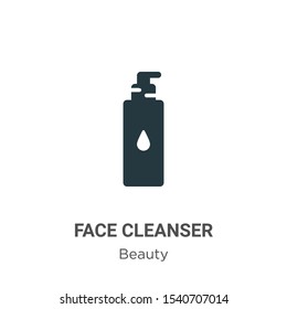 Face Cleanser Vector Icon On White Background. Flat Vector Face Cleanser Icon Symbol Sign From Modern Beauty Collection For Mobile Concept And Web Apps Design.