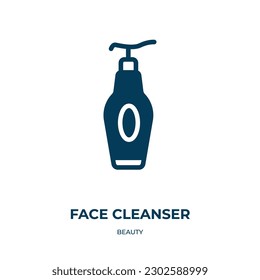 face cleanser vector icon. face cleanser, face, treatment filled icons from flat beauty concept. Isolated black glyph icon, vector illustration symbol element for web design and mobile apps