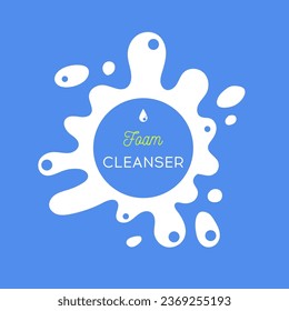 face cleansing foam label for decoration work or for commercial promotion. Skin care routine.
