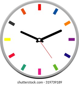 Face Clock Design Colorful.