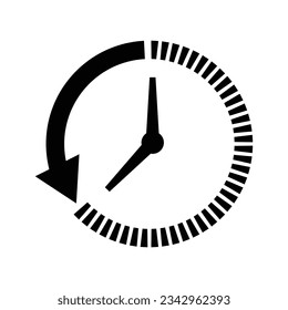 Face Clock Vector Flat, Clock Face Vector Isolated, Classic And Modern Black Wall Clock For UI UX Design, Presentation, Website And Apps, Office Hour, Deadline Illustration, Schedule Icon