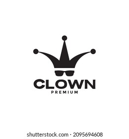 face clown with sunglasses logo design vector graphic symbol icon sign illustration creative idea