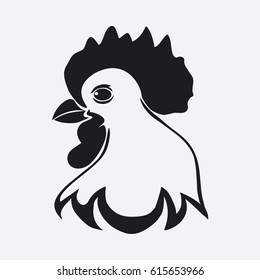 Face of the cock. Vector illustration.