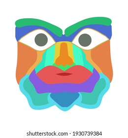 A face with a colorful abstract model