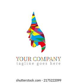 face colourfull brand logo for your company