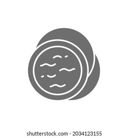 Face compact makeup powder, blush, concealer grey icon.
