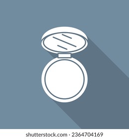 Face compact makeup powder icon. Mirror with powder sign. Vector illustration.