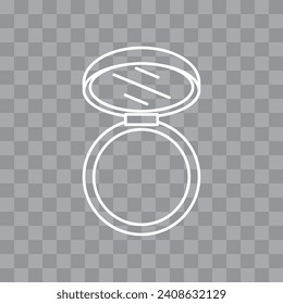 Face compact makeup powder line icon. Mirror with powder sign. Vector illustration.