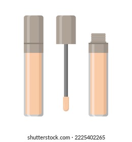 Face concealer bottle mock up. package of skin corrective makeup product. vector template of cosmetic container isolated on white background. Blank make up tool for ad.