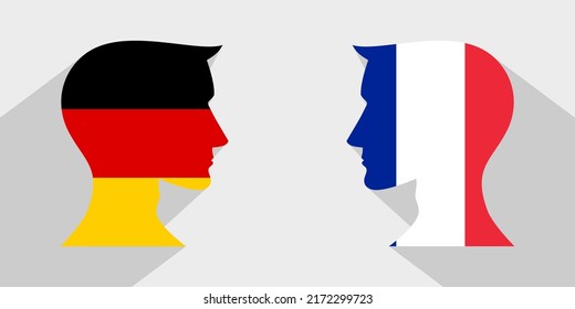 face to face concept. germany vs france. vector illustration