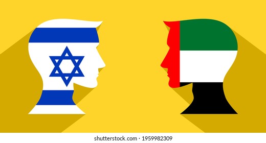 face to face concept with israel vs uae. vector illustration