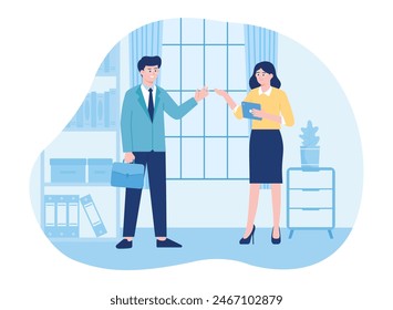  face to face concept trending flat illustration 