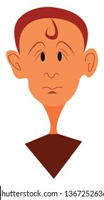 Face of a confused little boy vector or color illustration