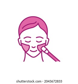 Face contouring line color icon. Sign for web page, mobile app, button, logo