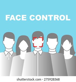 Face Control Icon. Vector illustration for posters, banners, fliers and web design