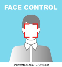 Face Control Icon. Vector illustration for posters, banners, fliers and web design