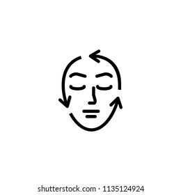 Face Correction Line Icon. Woman, Arrow, Contour. Beauty Care Concept. Can Be Used For Topics Like Aging, Aesthetics, Cosmetology