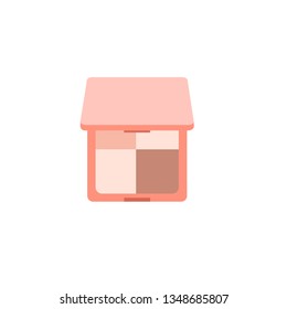 Face cosmetic makeup eye shadow palette 4 colors for everyday look in a square shape in top view