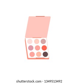 Face cosmetic makeup eye shadow palette 9 colors for everyday look in a square shape in inside view