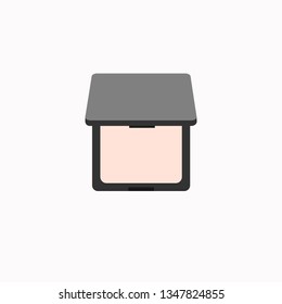 Face cosmetic makeup powder in a square shape in top view