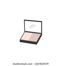 Face cosmetic makeup powder two tone colors in a square sharp in font view