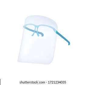 Face cover shield with glasses. vector illustration