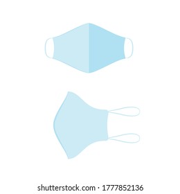 Face Covering, Face Mask Icon, Isolated Mask, Disposable Mask, N95, KF94, KN95, Virus Protection, Covid-19, Coronavirus Infection, Vector Illustration