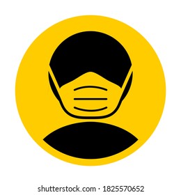 Gesichtsabdeckung erforderlich oder keine Gesichtsmaske Kein Rundzeichen-Zeichen. Vektorbild.