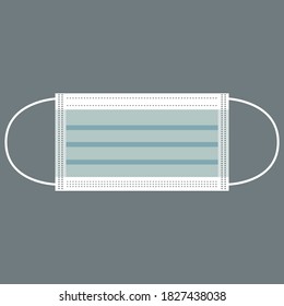 Cara cubriendo máscara quirúrgica. Icono del vector.
