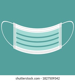 Face covering surgical mask. Vector icon.