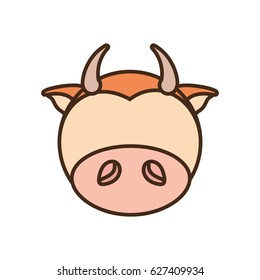 face cow cartoon animal