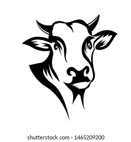 face cow head art logo design inspiration