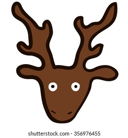 Face of a crazy deer