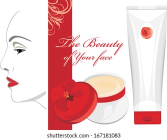 Face cream. The beauty of Your face. Vector