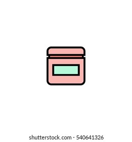 Face cream in the bottle flat outline icon