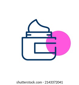 Face cream bottle. Pixel perfect, editable stroke icon