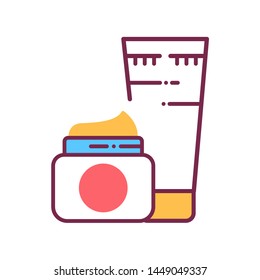 Face cream color line icon. Skin care sign. Cosmetic product. Pictogram for web page, mobile app, promo. UI/UX/GUI design element. Editable stroke.