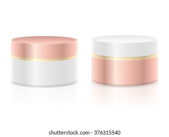 Face cream container on a white background.