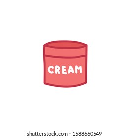 face cream doodle icon, vector illustration