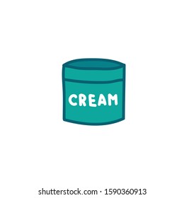 face cream doodle icon, vector illustration