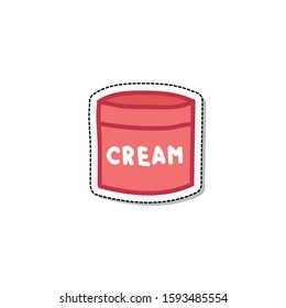 face cream doodle icon, vector illustration